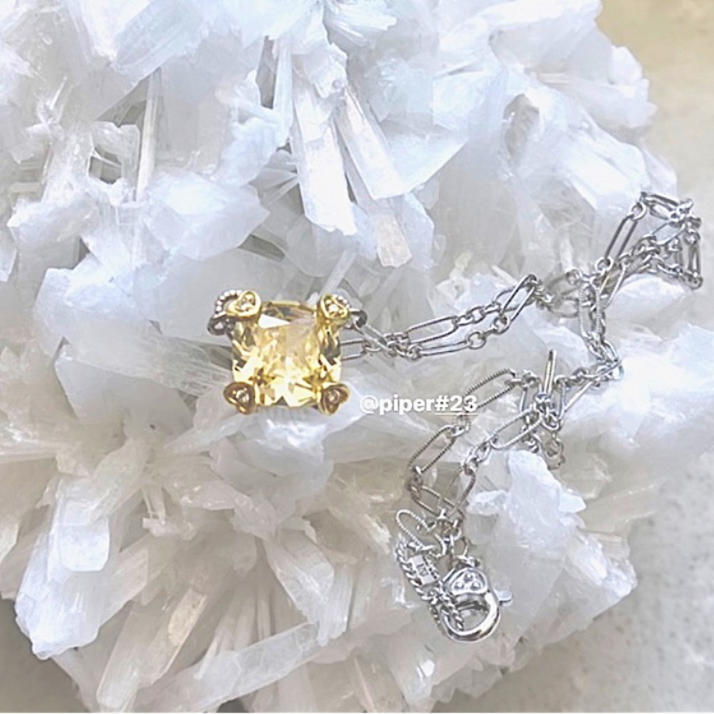 Judith Ripka Canary Crystal & Diamond JR TWO Linen Pendant Fancy-link Necklace - Picture 2 of 12